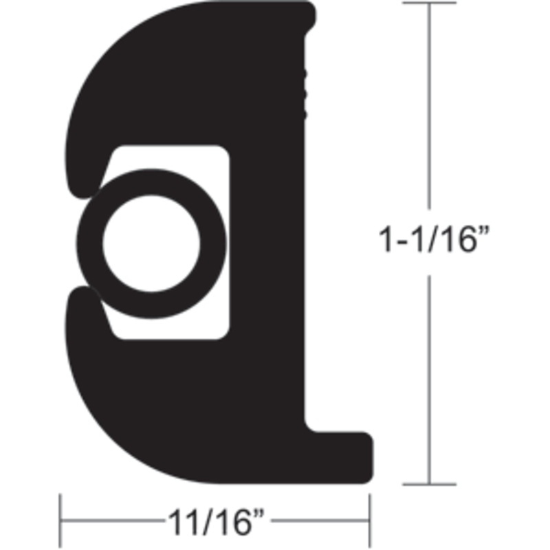 TACO Flex Vinyl Rub Rail Kit – Black w/Black Insert – 50′ – 1-1/16″