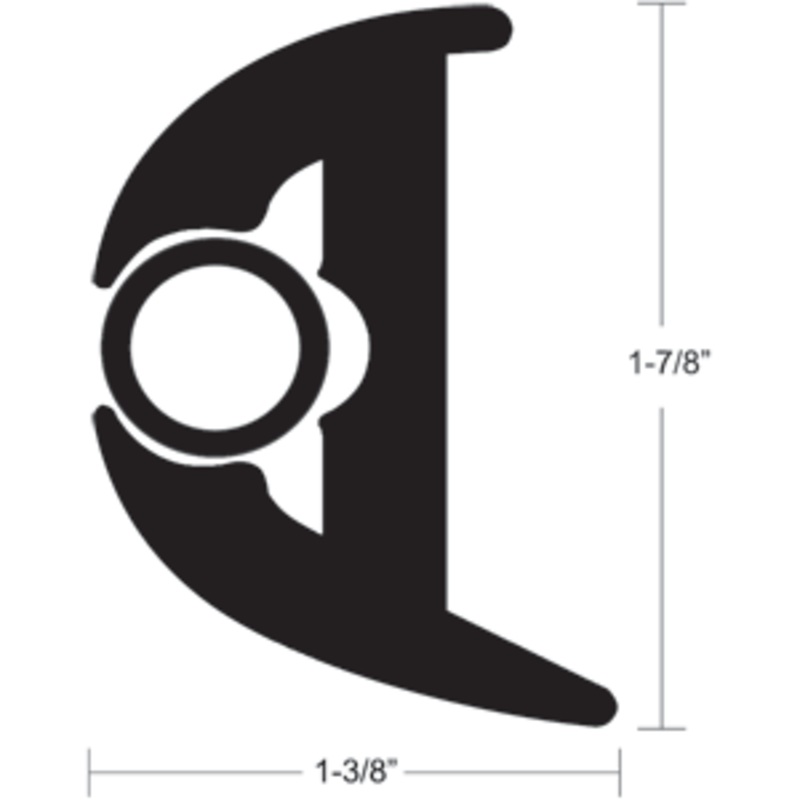 TACO Flex Vinyl Rub Rail Kit – Black w/Black Insert – 50′ – 1-7/8″ X 1-3/8″