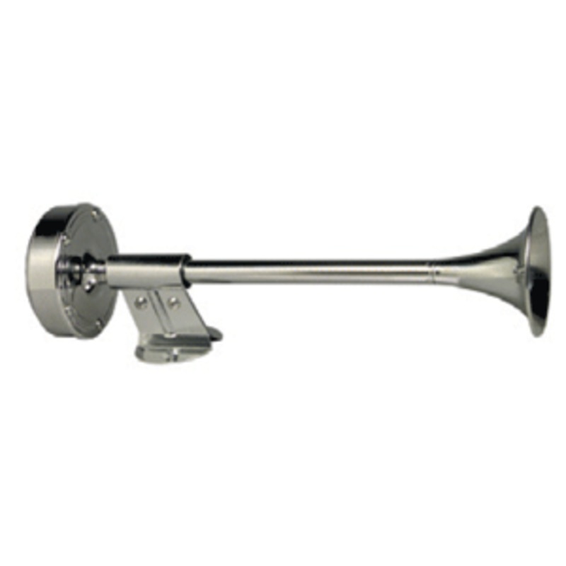 Schmitt & Ongaro Deluxe All-Stainless Shorty Single Trumpet Horn – 12V