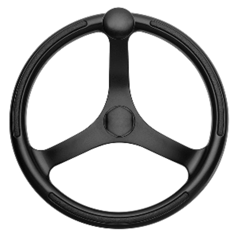 Schmitt & Ongaro Primus Wheel 13.5″ Black 3/4″ Tapered Shaft w/Knob Finger Grips – Black Powder Coat