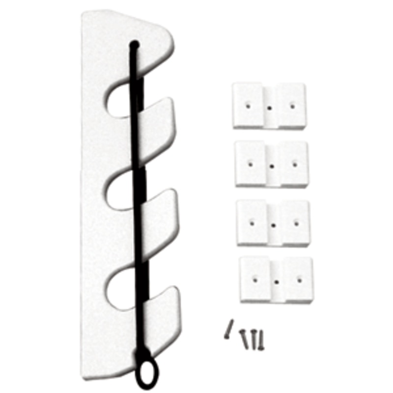 TACO 3-Rod Poly Bungee Rod Holder Rack – White