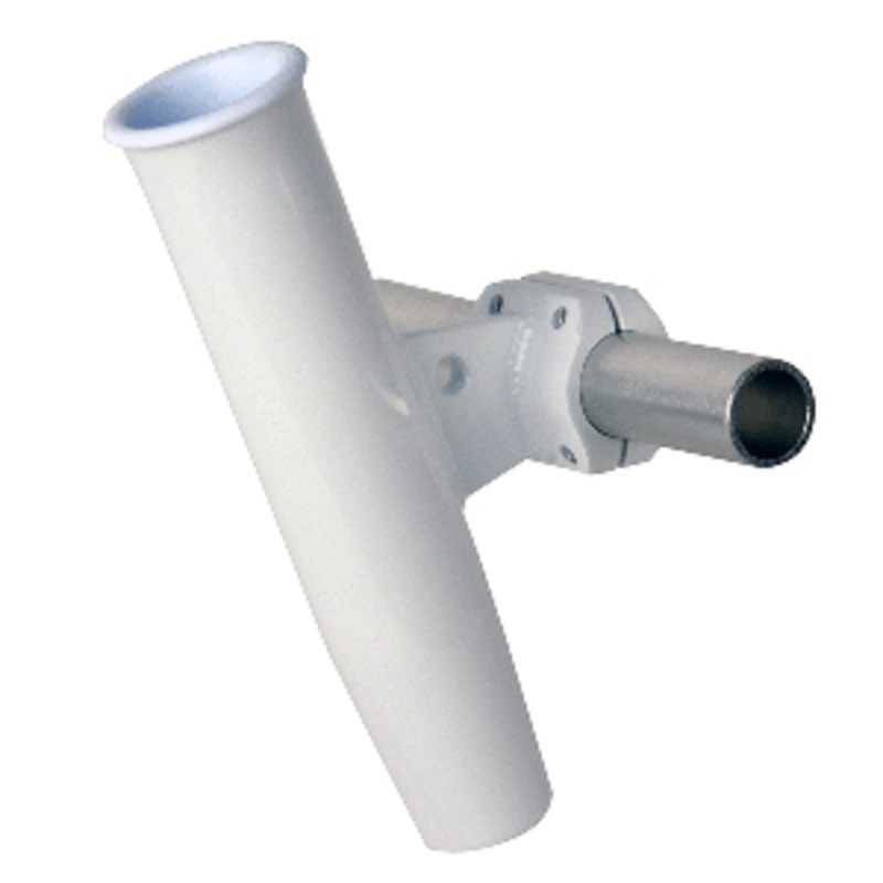 C.E. Smith Aluminum Horizontal Clamp-On Rod Holder 1.66″ OD – White Powder Coated w/Sleeve