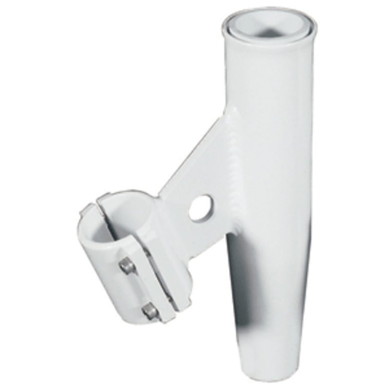Lee’s Clamp-On Rod Holder – White Aluminum – Vertical Mount – Fits 1.660″ O.D. Pipe