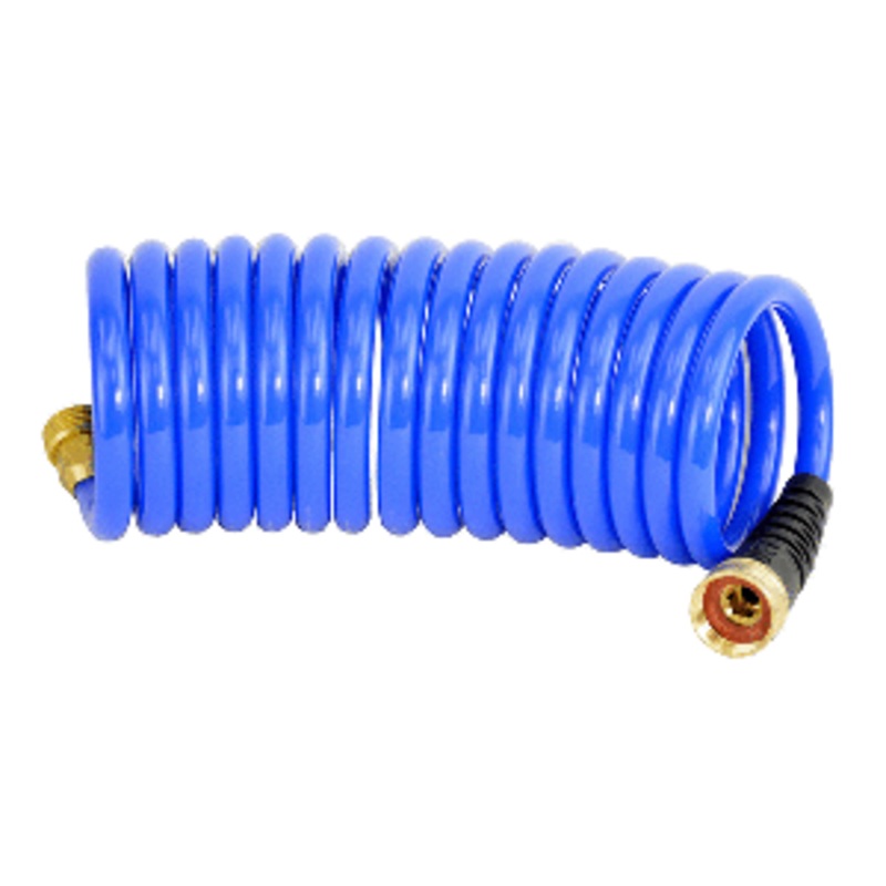 HoseCoil 15′ Blue Self Coiling Hose w/Flex Relief