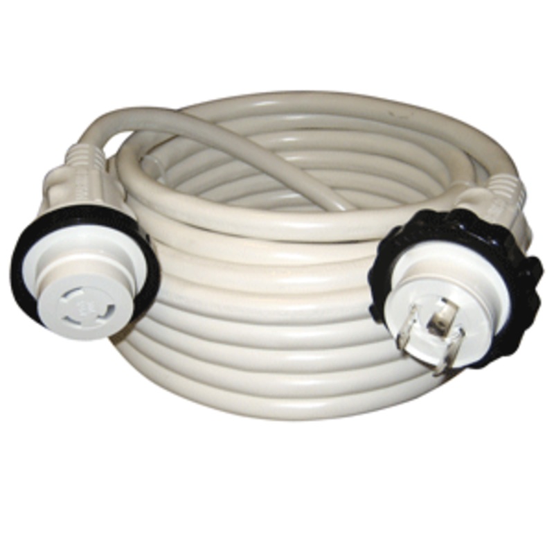 Marinco 30A 125V Molded Standard Cordset – White – 50′