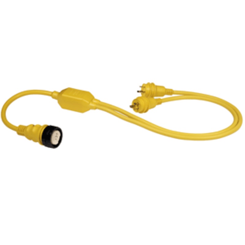 Marinco RY504-2-30 50A Female to 2-30A Male Reverse “Y” Cable