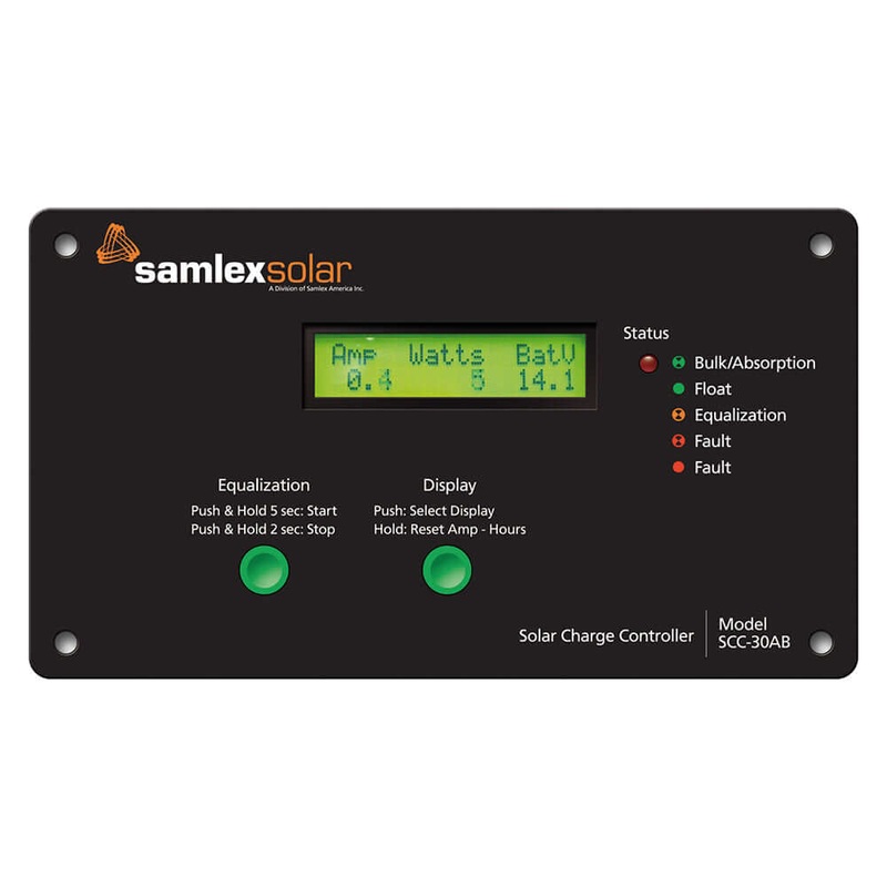 Samlex Flush Mount Solar Charge Controller w-LCD Display – 30A