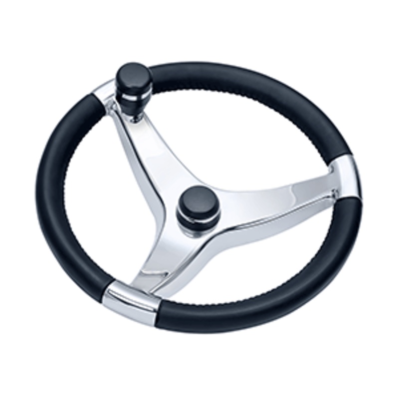 Schmitt & Ongaro Evo Pro 316 Cast Stainless Steel Steering Wheel w/Control Knob – 13.5″ Diameter