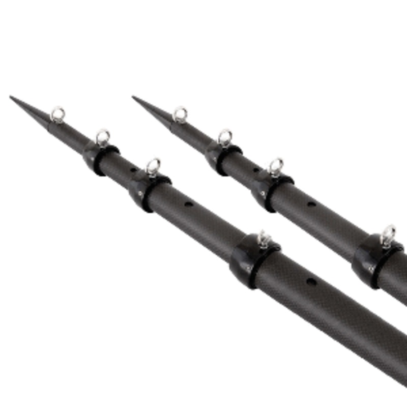 Tigress XD 3K Carbon Fiber Telescoping Outrigger Poles – 21′- Matte Black/ Black – Pair