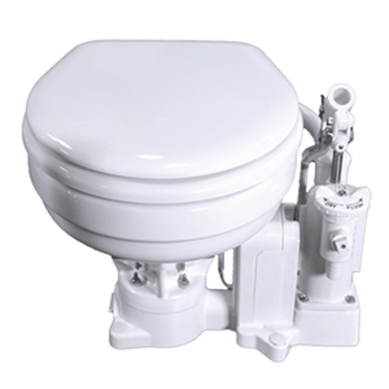 Raritan PH PowerFlush Electric/Manual Toilet – Marine Size – 12v – White