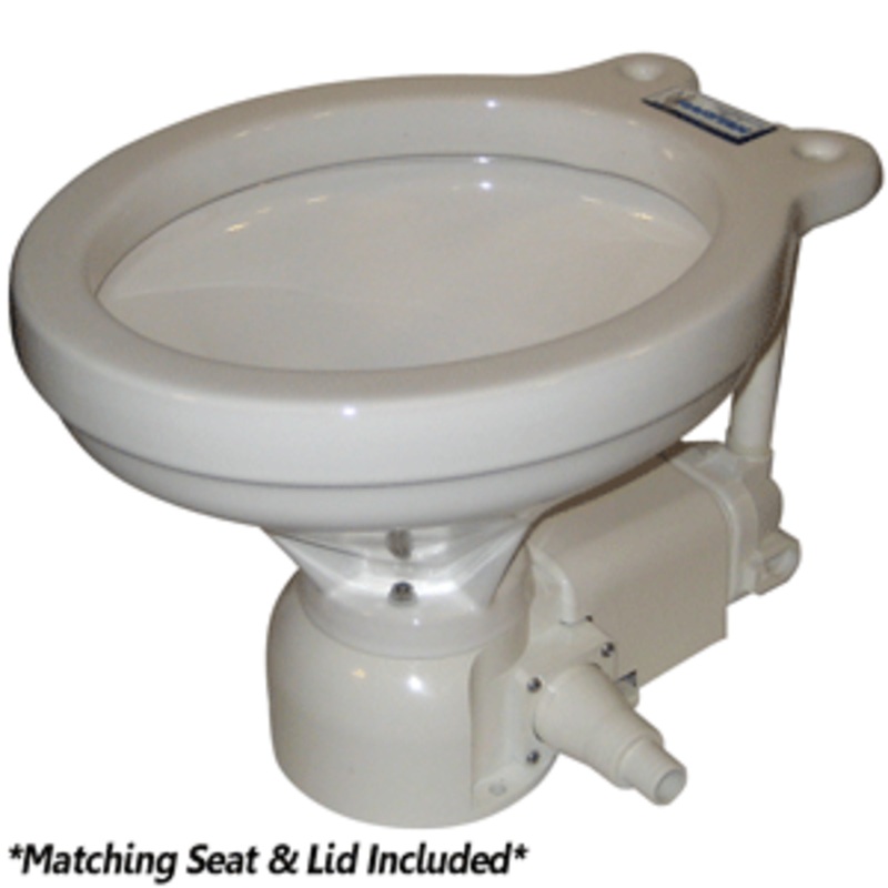 Raritan Sea Era Electric Toilet – Household Style – Integral Pump – Straight & 90 Discharge – 12v