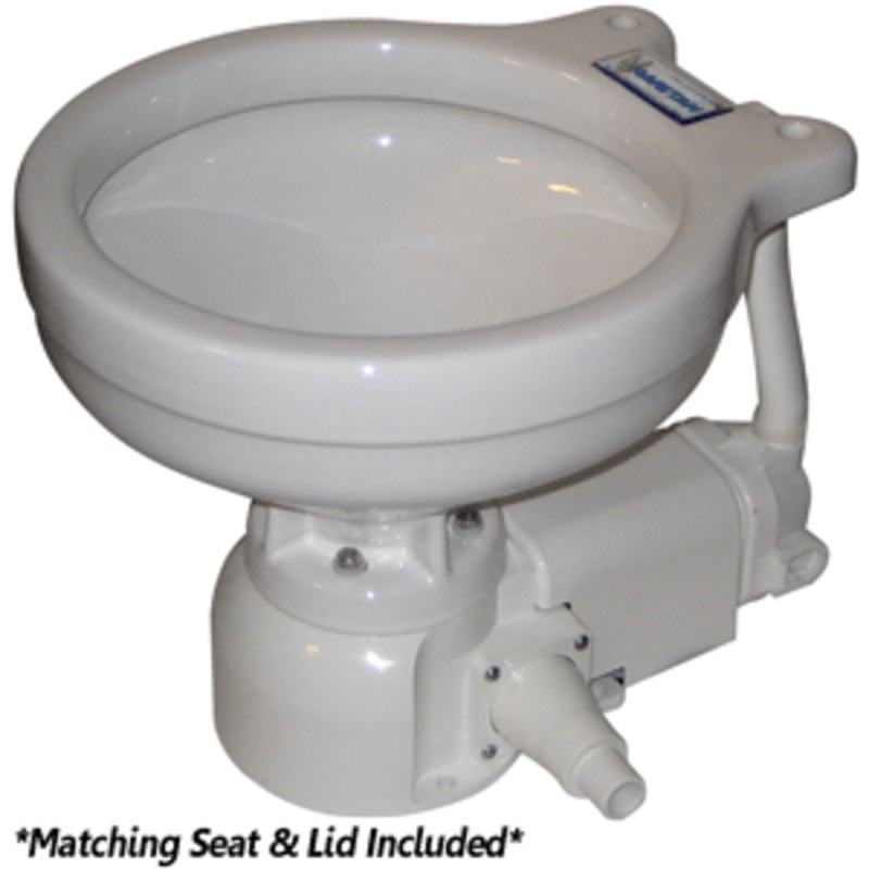 Raritan Sea Era Electric Toilet – Marine Size – Integral Pump – Straight & 90 Discharge – 12v
