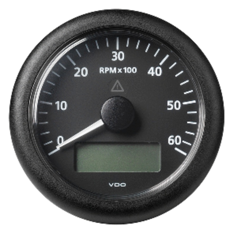 Veratron 3-3/8″ (85MM) ViewLine Tachometer w/Multi-Function Display – 0 to 6000 RPM – Black Dial &  Bezel