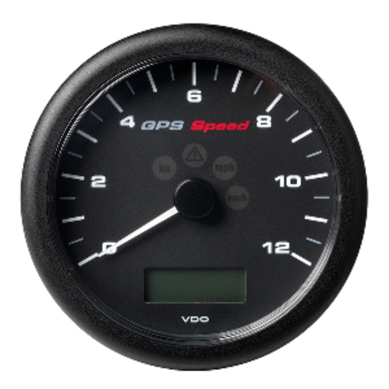 Veratron 4-1/4″ (110MM) ViewLine GPS Speedometer 0-12 KNOTS/KMH/MPH – 8 to 16V Black Dial & Bezel