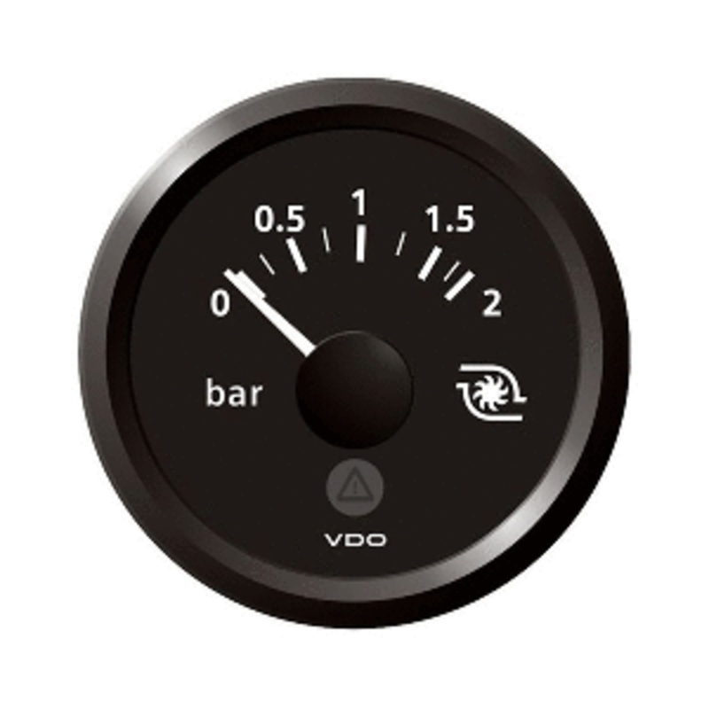 Veratron 52MM (2-1/16″) ViewLine Boost Pressure Gauge 2 Bar/30 PSI – Black Dial & Triangular Bezel