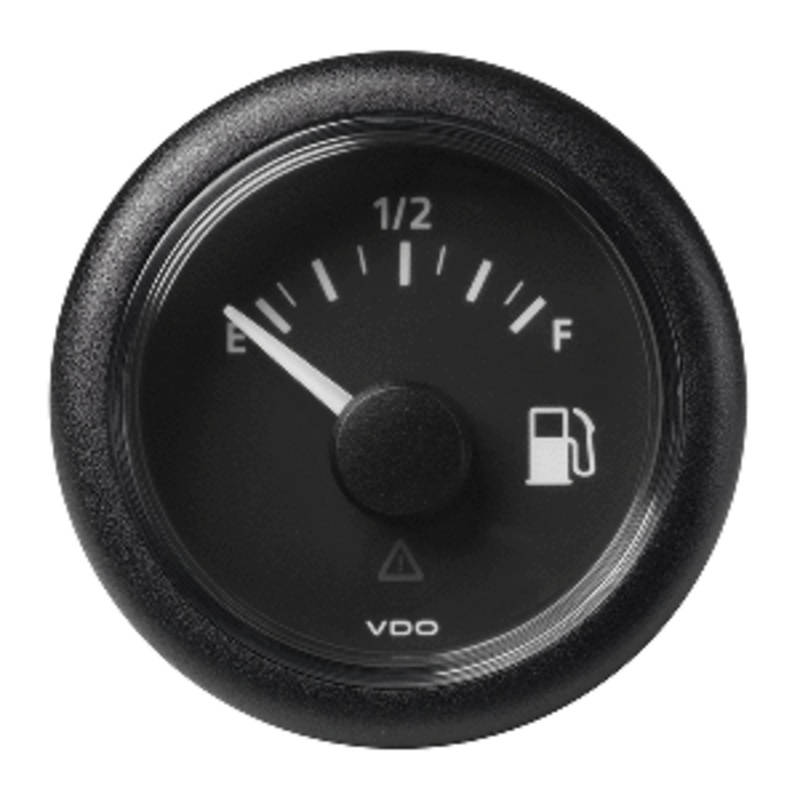Veratron 52MM (2-1/16″) ViewLine Fuel Level Gauge Empty/Full – 240-33.5 OHM – Black Dial &  Round Bezel