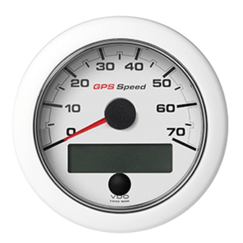 Veratron 3-3/8″ (85mm) OceanLink GPS Speedometer (0-70 KN/MPH/KMH) – White Dial & Bezel