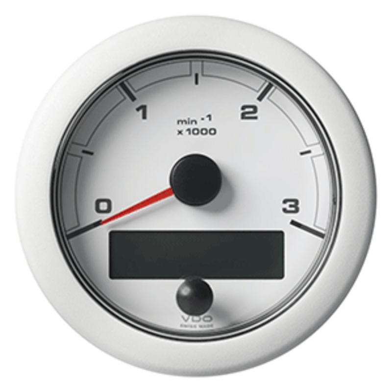 Veratron 3-3/8″ (85MM) OceanLink NMEA 2000 Tachometer – 3000 RPM – White Dial & Bezel