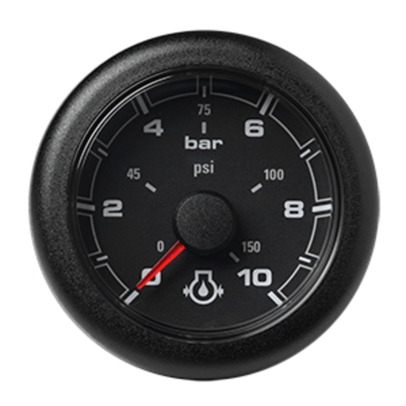 Veratron 52MM (2-1/16″) OceanLink Engine Oil Pressure Gauge -10 Bar/150 PSI – Black Dial & Bezel