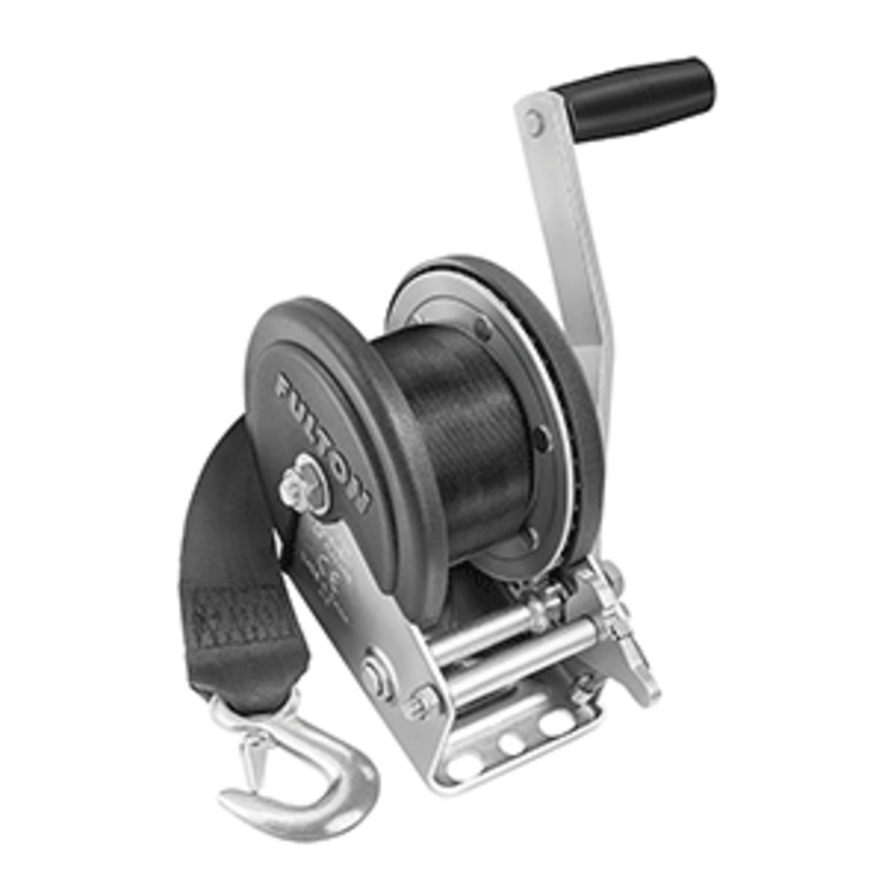 Fulton 1500lb Single Speed Winch w/20′ Strap & Cover