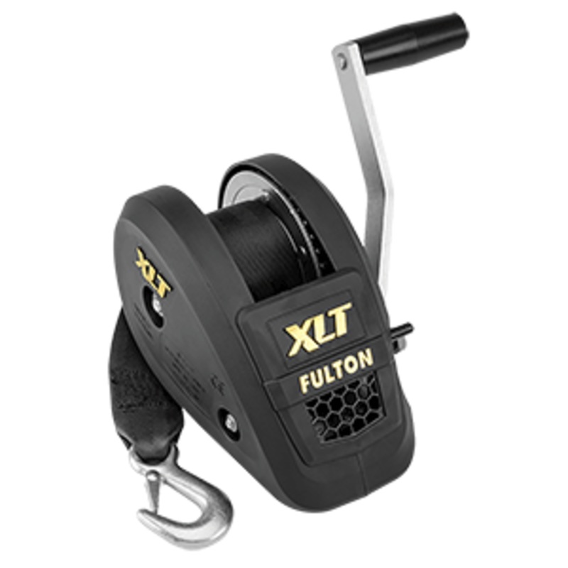 Fulton 1500lb Single Speed Winch w/20′ Strap Included – Black Cover