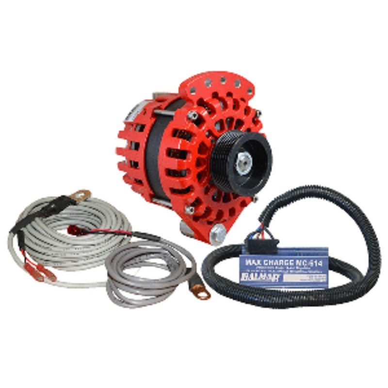 Balmar Alternator 1-2″ Single Foot K6 Serpentine Pulley Regulator & Temp Sensor – 170A Kit – 12V