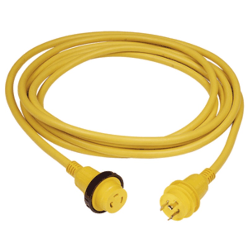 Marinco 30 Amp PowerCord PLUS Cordset w/Power-On LED – Yellow 50ft