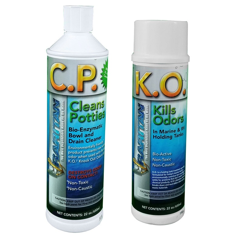Raritan Potty Pack w/K.O. Kills Odors & C.P. Cleans Potties – 1 of Each – 32oz Bottles