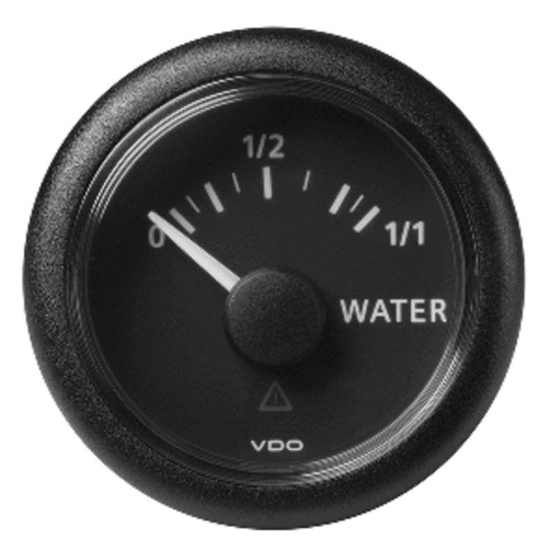 Veratron 52MM (2-1/16″) ViewLine Fresh Water Resistive – 3 to180 OHM – Black Dial & Round Bezel