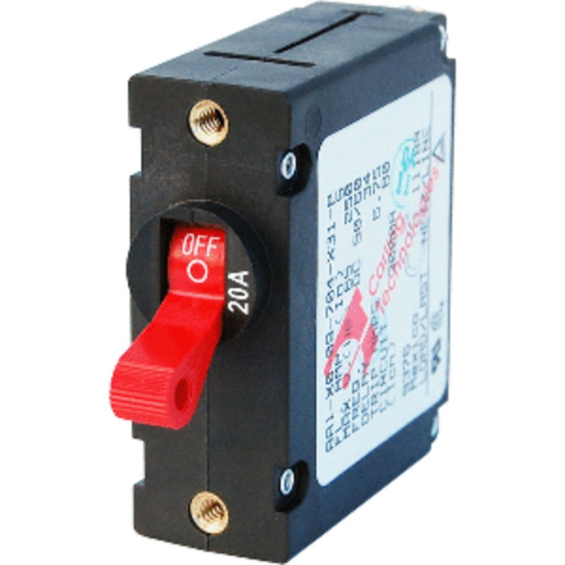 Blue Sea 7213 AC / DC Single Pole Magnetic World Circuit Breaker – 20 Amp