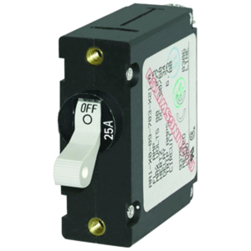 Blue Sea 7218 AC/DC Single Pole Magnetic World Circuit Breaker – 25AMP
