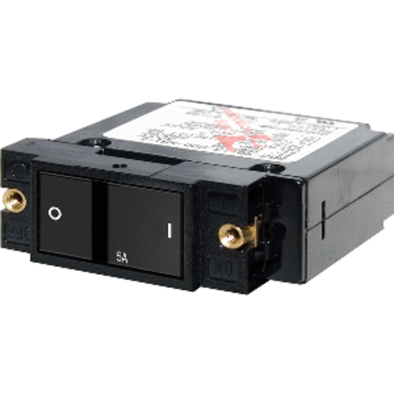 Blue Sea 7400 Single Pole Small Case 2″ Flat Rocker Circuit Breaker – 5 Amp