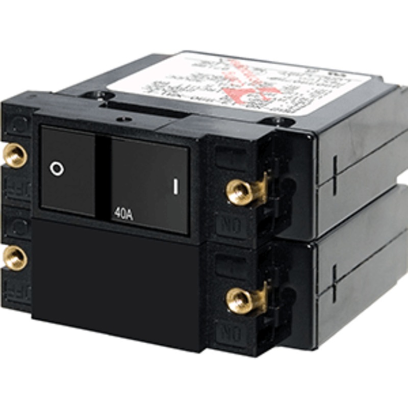Blue Sea 7416 A-Series Flat Rocker Circuit Breaker – Double Pole – 40A