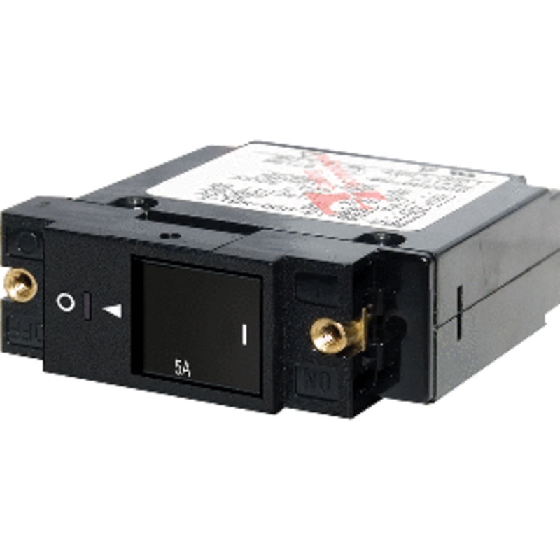 Blue Sea 7425 Single Pole Small Case 2″ Slot Reset Rocker Circuit Breaker – 5 Amp