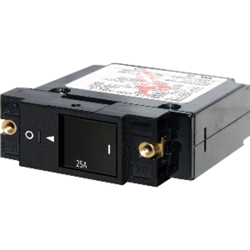 Blue Sea 7430 Single Pole Small Case 2″ Slot Reset Rocker Circuit Breaker – 25 Amp