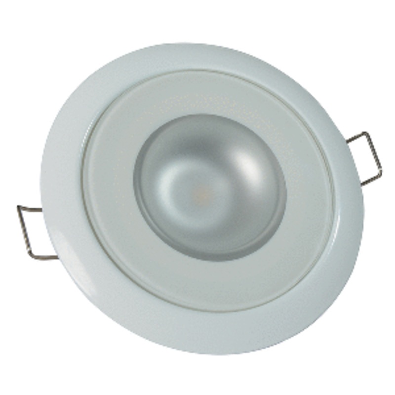 Lumitec Mirage – Flush Mount Down Light – Glass Finish/White Bezel – 3-Color Red/Blue Non-Dimming w/White Dimming