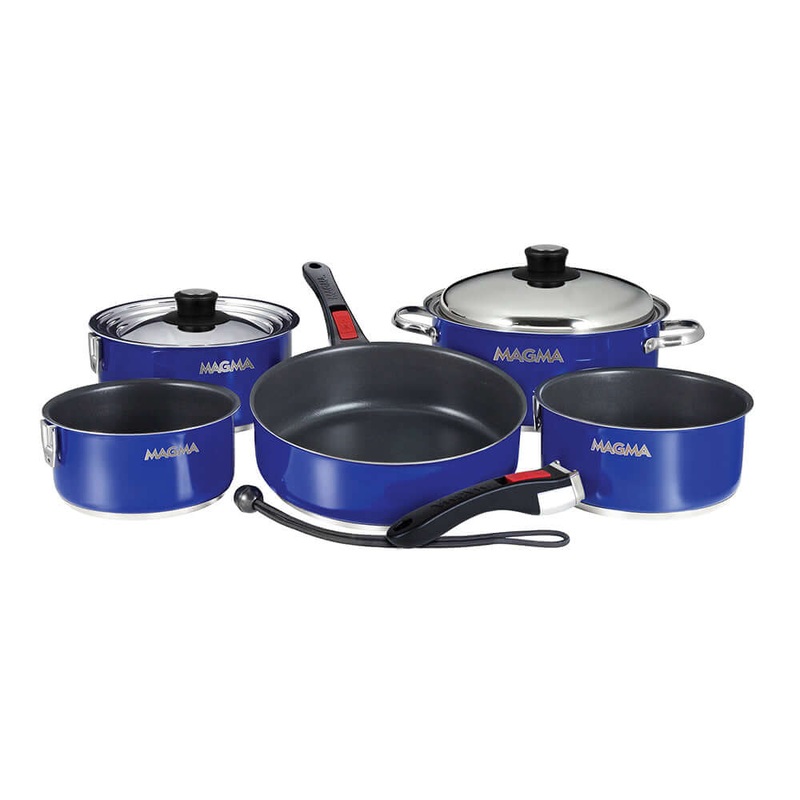 Magma Nestable 10 Piece Induction Non-Stick Enamel Finish Cookware Set – Cobalt Blue