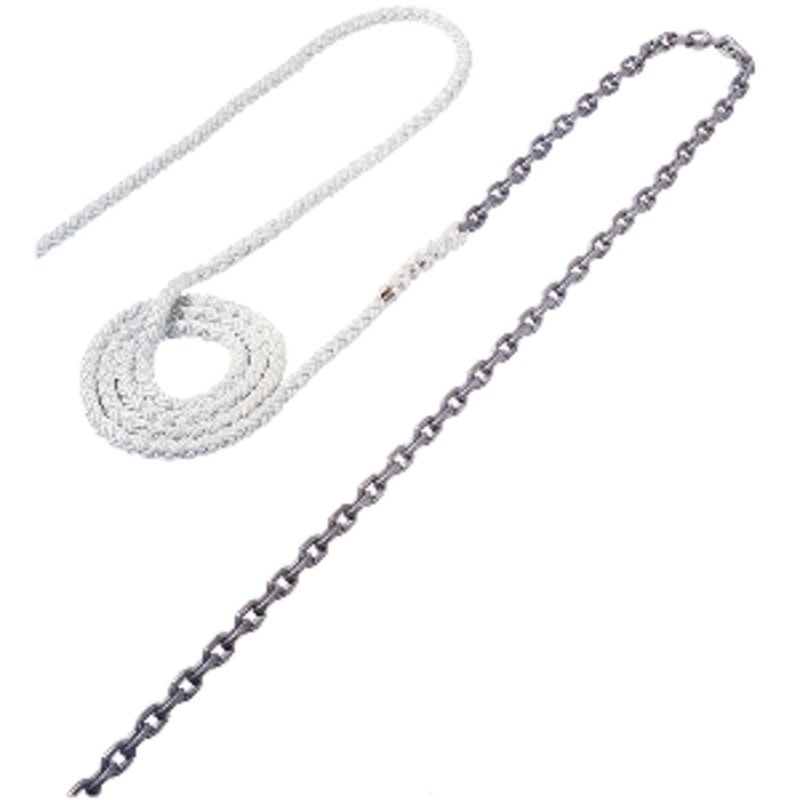 Maxwell Anchor Rode 15′ 1/4″ Chain to 300′ 1/2″ Nylon Brait