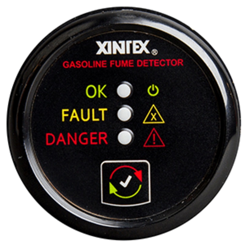 Xintex Gasoline Fume Detector & Alarm w/Plastic Sensor – Black Bezel Display