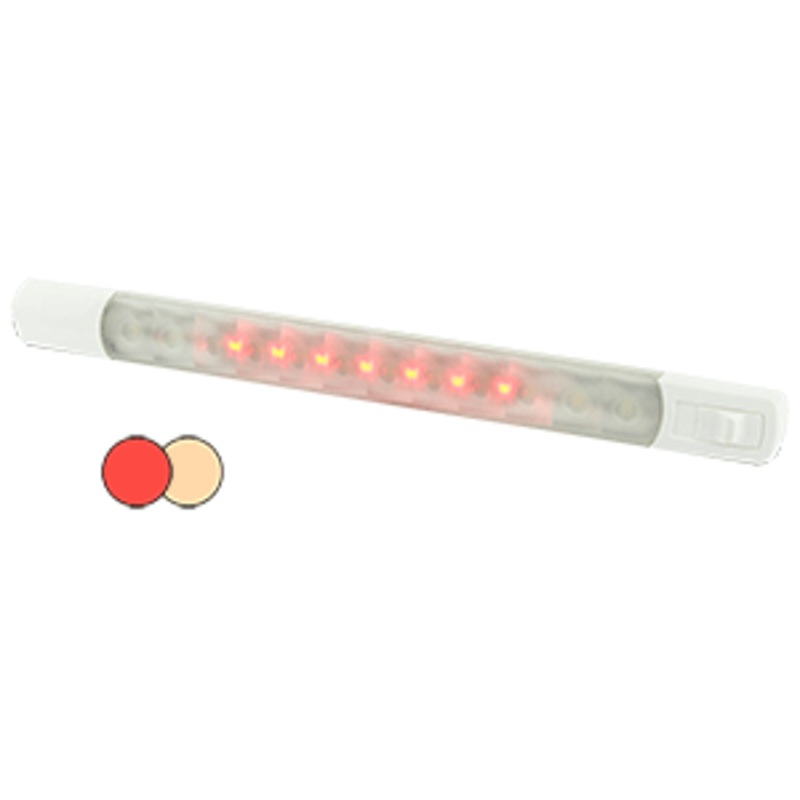 Hella Marine Surface Strip Light w/Switch – Warm White/Red LEDs – 12V