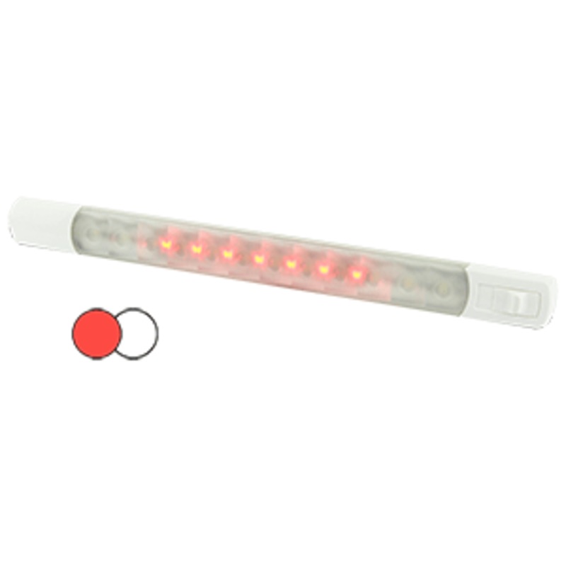 Hella Marine Surface Strip Light w/Switch – White/Red LEDs – 12V