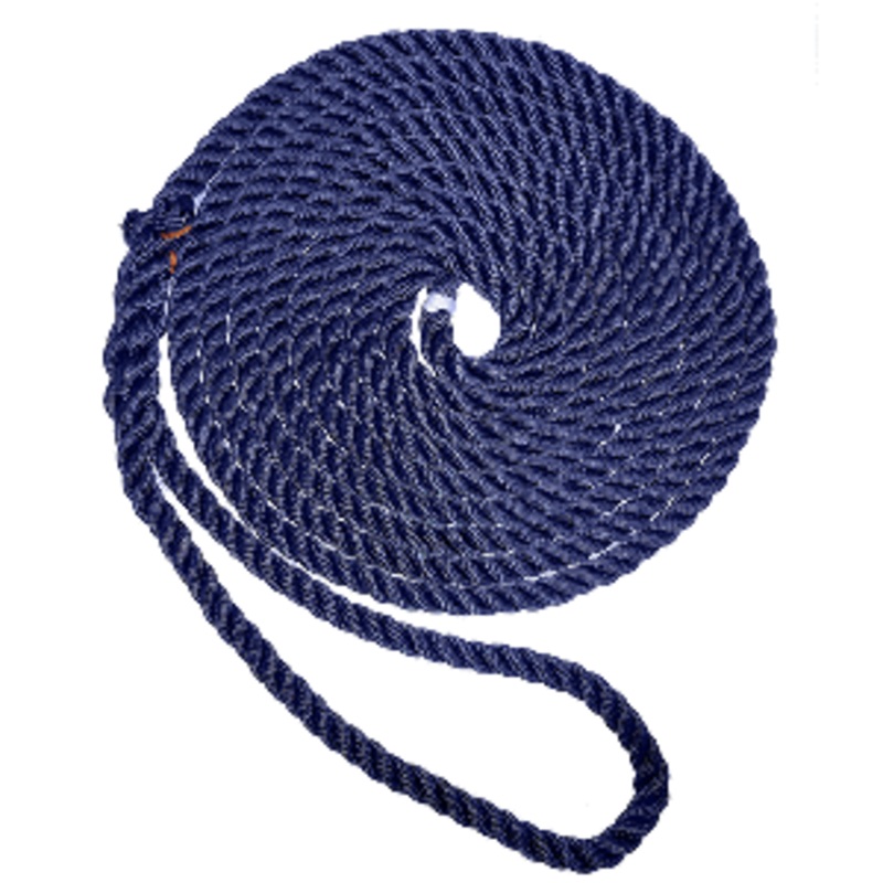 New England Ropes 1/2″ X 25′ Premium Nylon 3 Strand Dock Line – Navy Blue