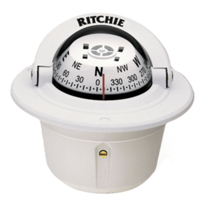 Ritchie F-50W Explorer Compass – Flush Mount – White