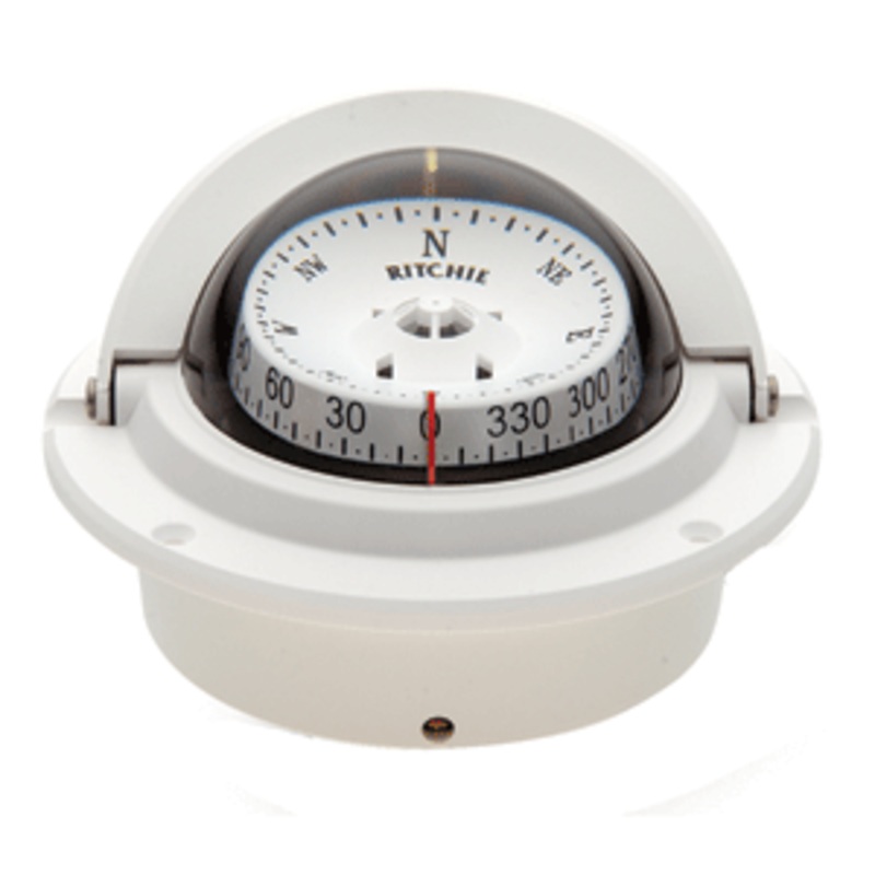 Ritchie F-83W Voyager Compass – Flush Mount – White