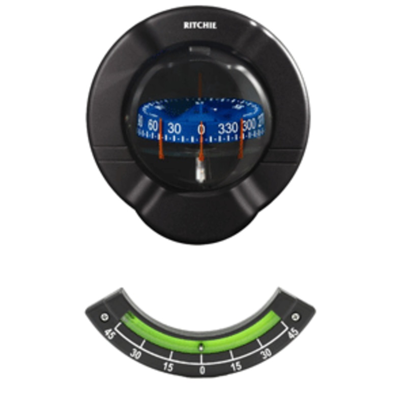 Ritchie SR-2 Venture Sail Boat Compass w/Clinometer – Bulkhead Mount – Black