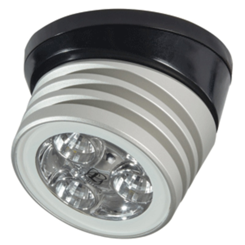 Lumitec Zephyr LED Spreader/Deck Light -Brushed, Black Base – White Non-Dimming