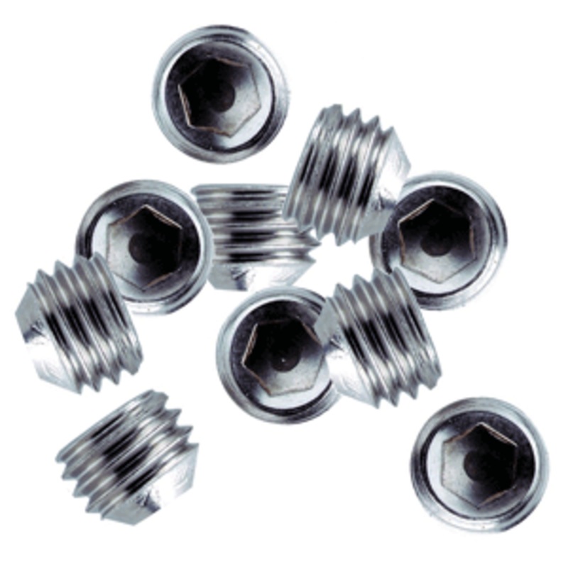 Whitecap 1/4-28 Thread SS Set Screws – 10 Pack