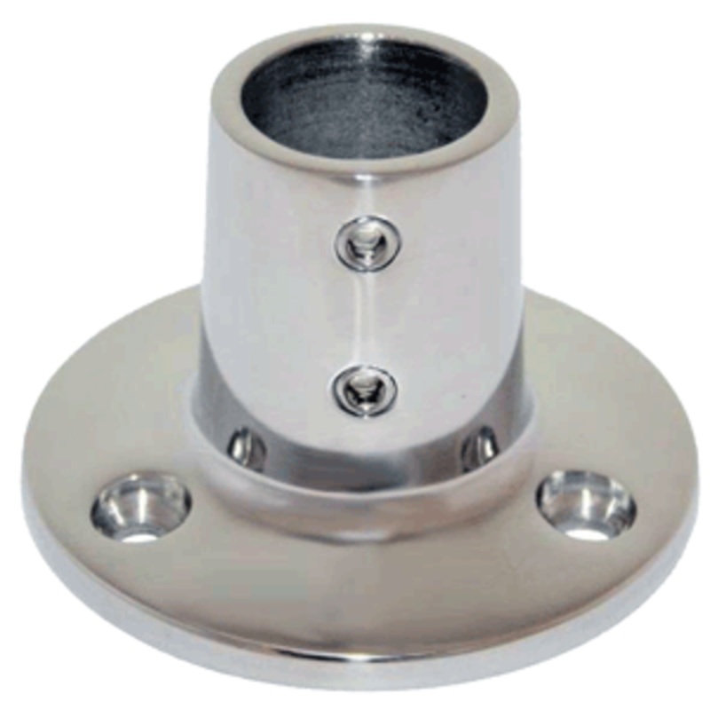 Whitecap 1″ O.D. 90 Round Base SS Rail Fitting