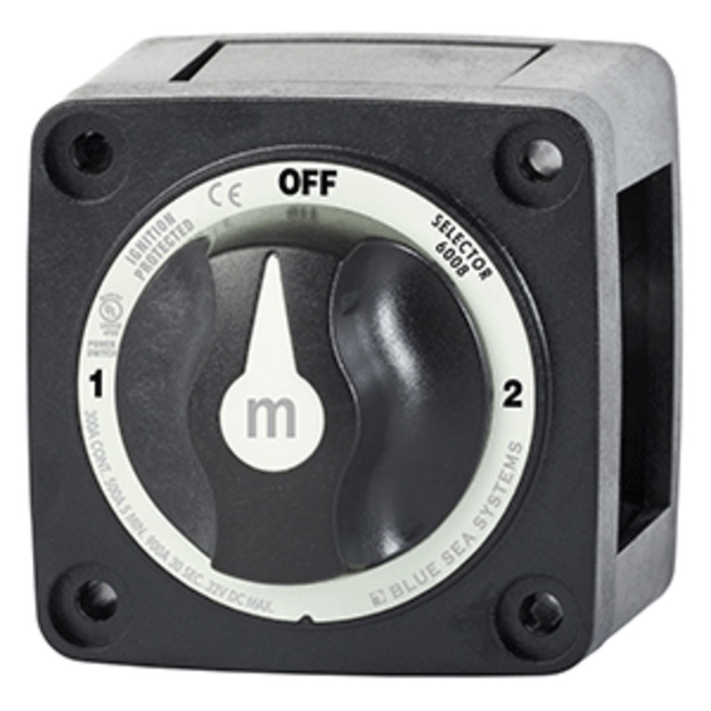 Blue Sea 6008200 m-Series Selector 3 Position Battery Switch – Black