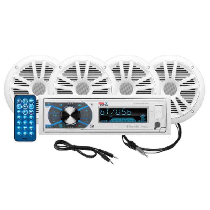 Boss Audio MCK632WB.64 Package AM/FM Digital Media Receiver; 2 Pairs of 6.5″ Speakers & Antenna